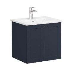 Vitra Root Classic 68699 Lavabo Dolabı, Kapaklı, 60 Cm, Mat Lacivert, Yuvarlak Lavabolu